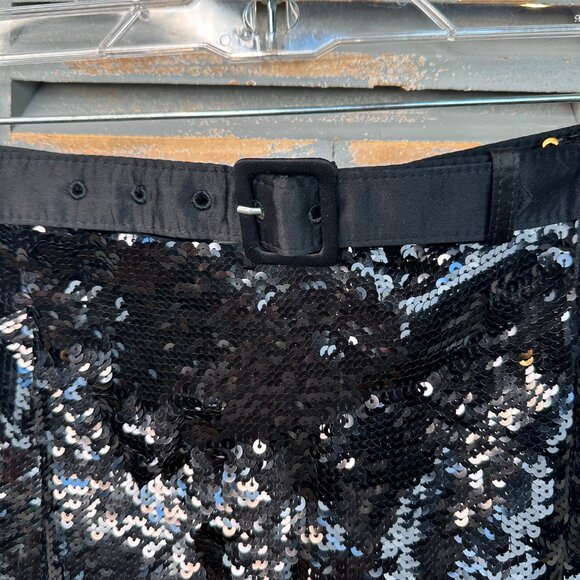 Proenza Schouler Sequin Wide Leg Karate Pants Black Sz S - Picture 3 of 15